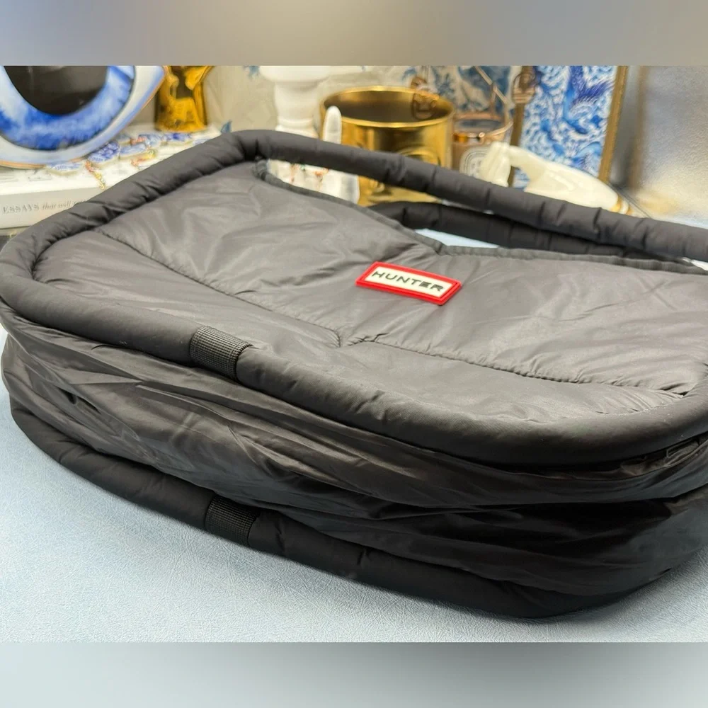 🆕 HUNTER 🧿 NWOT Large Framed Puffer Bag, Black *MISSING CROSSBODY STRAP*